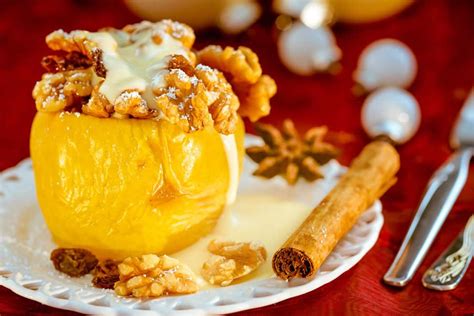 Weihnachtliches Bratapfel Rezept Mit Vanillesauce Einfach Schnell