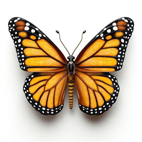 Premium AI Image | 3d Monarch Butterfly Isolated