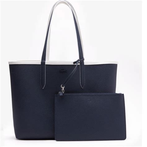 Lacoste Sac Cabas R Versible Anna Farine Bleu Nuit