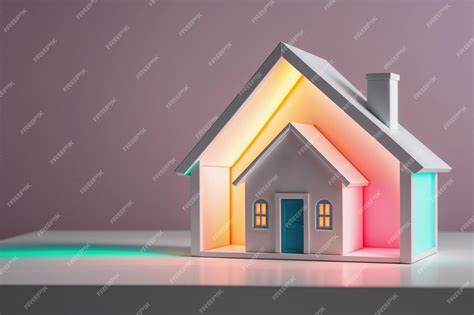 Premium Photo | House with multicolored LED lighting LED lighting concept