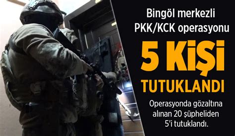 Bingöl merkezli PKK KCK operasyonu 5 kişi tutuklandı