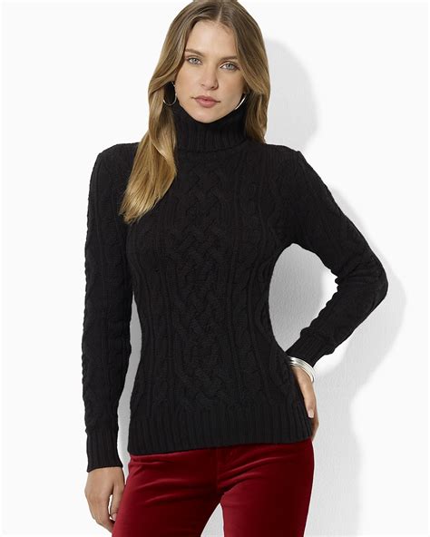 Lauren Ralph Lauren Cable Knit Turtleneck Sweater Bloomingdales