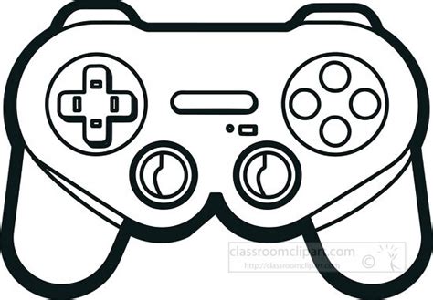 Technology Clipart-gaming controller black outline clip art