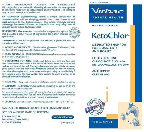 Virbac Ketochlor Pet Shampoo Shakehands