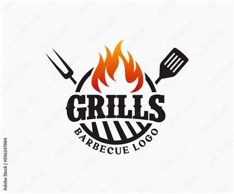 Hot Grill Logo Design Vector Template BBQ Grill Logo Design Template