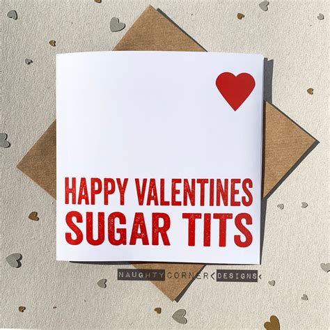 Funny Rude Valentines Card For Her Funny Sugar Tits Card For Etsy