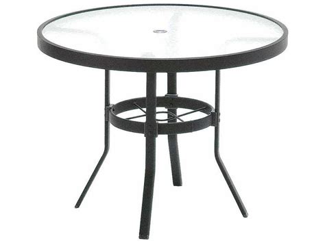 Winston Obscure Glass Aluminum 42 Round Table With Umbrella Hole M8142rgu