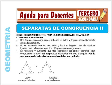 Separatas De Congruencia Ii Para Tercero De Secundaria Ayuda Para