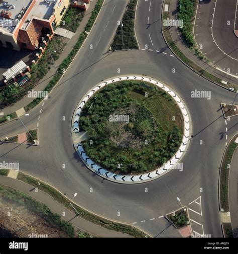 Aerial Overhead View Of Roundabout Stock Photo Royalty Free Image