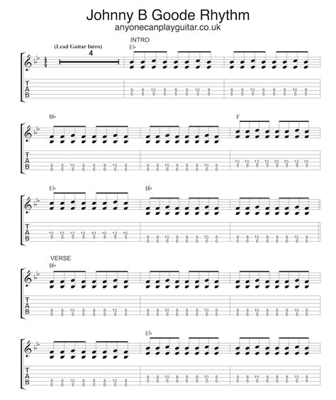 Chords To Johnny B Goode | Free Guitar Chords