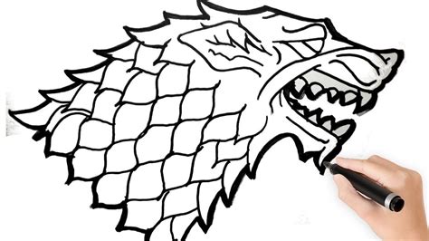 Como Dibujar El Escudo De Casa Stark Game Of Thrones De Paso A Paso