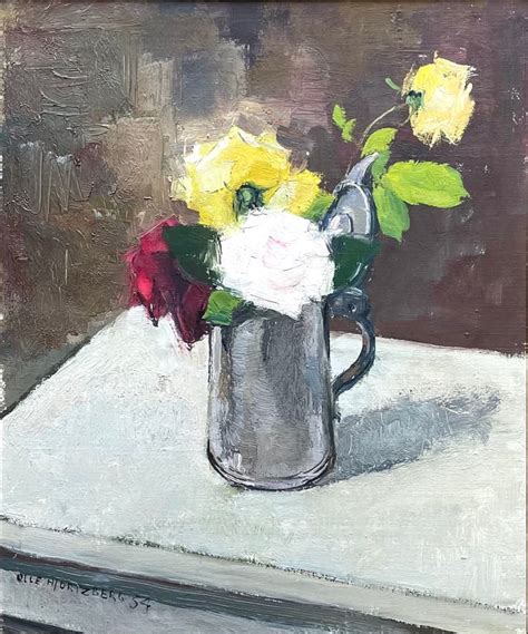 Olle Gustav Olof Hjortzberg Still Life With Roses In A