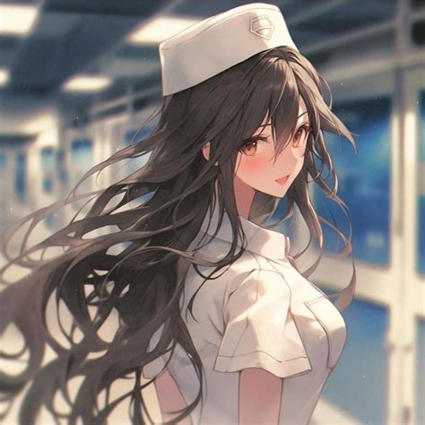 Premium Photo Anime Girl With Long Hair Wearing A White Hat And White