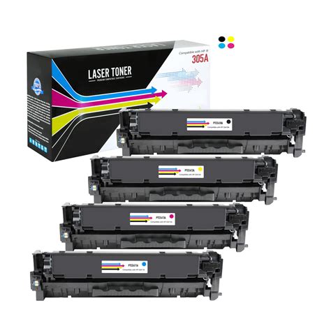 Compatible HP 305A (CE410A) All Colors High Yield Toner Cartridge - 2 ...