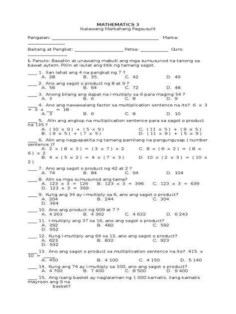 2nd Periodic Test Math 3