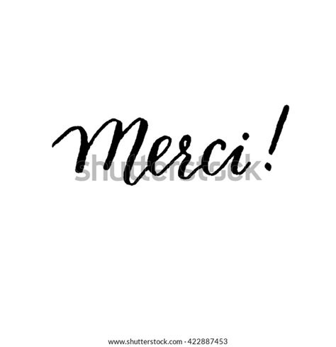 Merci Hand Lettering Vector Modern Calligraphy Stock Vector Royalty