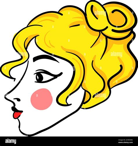 Girl With Blonde Hair Illustration Vector On White Background Stock Vector Image Art Alamy
