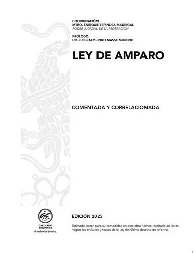 Ley De Amparo Comentada Y Correlacionada Ley De Amparo