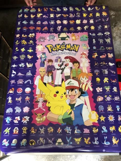 POSTER AFFICHE POKÉMON première Édition Nintendo Dracaufeu Pikachu