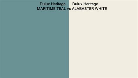 Dulux Heritage Maritime Teal Vs Alabaster White Side By Side Comparison