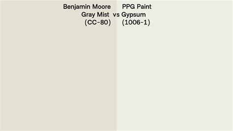 Benjamin Moore Gray Mist Cc Vs Ppg Paint Gypsum Side By