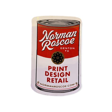 Norman Roscoe Soup Can Sticker