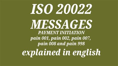 Iso Payment Initiation Message Pain