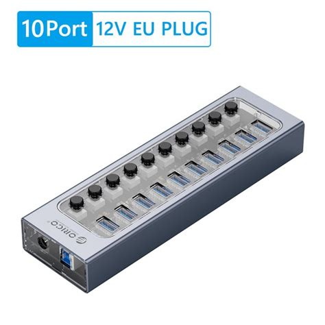 Adaptador Divisor Usb Orico At2u3 10ab 5gbps Usb30 Hub 10 Puertos Usb