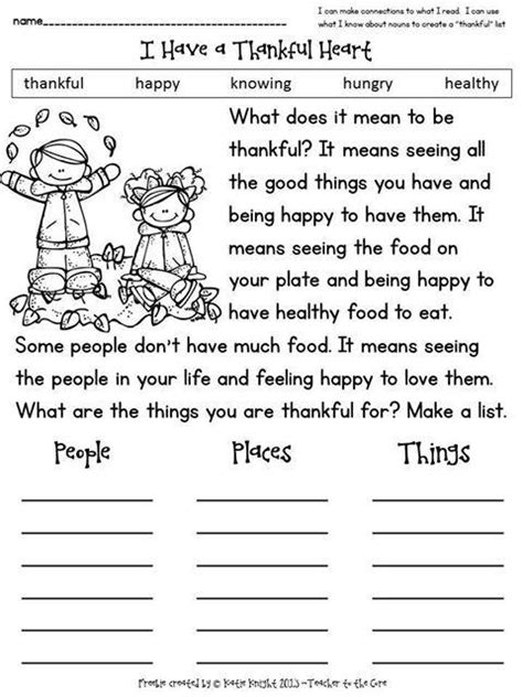 I Have A Thankful Heart Thanksgiving Worksheet ️ ️ ️ Ittt