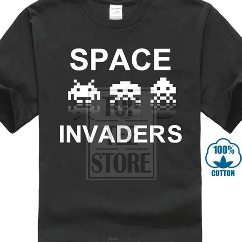 Space Invaders 1 Retro Classic Eighties Arcade Game T Shirt Black In T Shirts From Mens