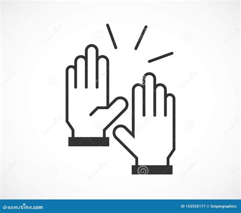 High Five Hand Gesture With Two Hands Stock Vector Illustration Of