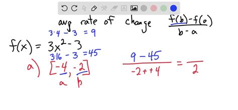 SOLVED Kdar Determine The Average Rate Of Change Of The Function On