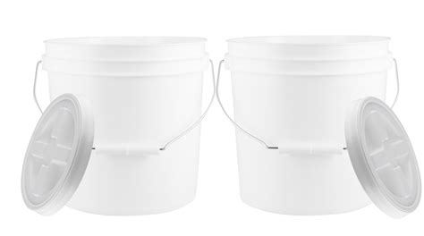 2 Gallon White Food Grade Bucket Pail With Gamma Screw On Lid Pack Of