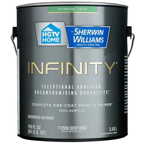 Hgtv Home By Sherwin Williams Infinity Tintable Satin Acrylic Exterior Paint Actual Net