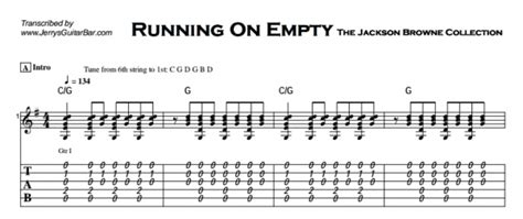 Jackson Browne Running On Empty Guitar Lesson Tab Chords JGB