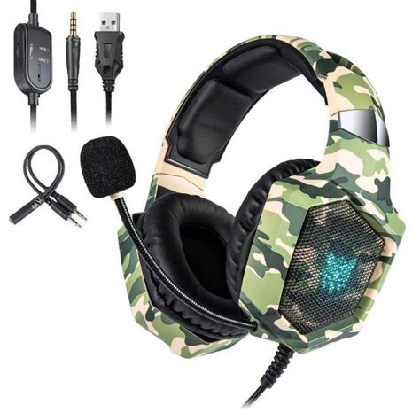 Fone De Ouvido Headset Gamer Onikuma K8 Camo Branco Camuflagem Verde