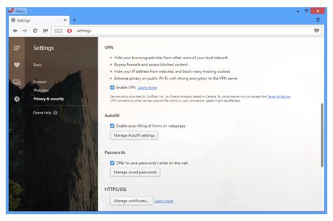 Opera Browser got free VPN service