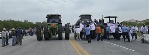 Productores bloquean Carretera federal Victoria Matamoros kilómetro 187