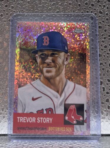 2022 Topps Chrome Platinum Trevor Story Red Sox Rose Gold Mini Diamond