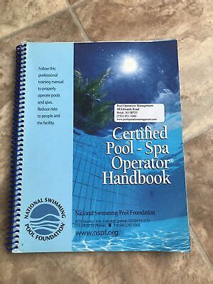 Certified Pool Spa Operator Handbook Excellent Condition Free