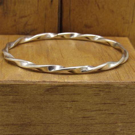 Bracelet jonc torsadé en argent sterling Southwest Etsy France