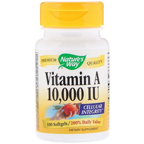 Nature S Way Vitamin A 10 000 Iu 100 Softgels Iherb