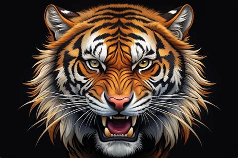 A Angry Tiger With Its Mouth Open And Teeth Bared Aggressive Tiger Open