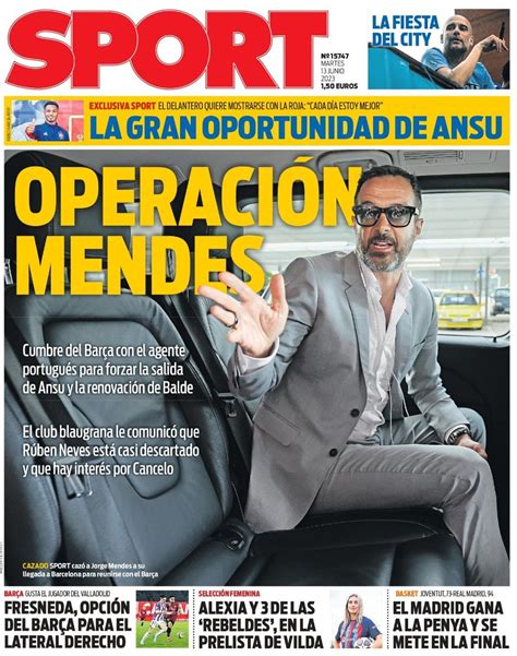 Esta Es La Portada De Sport De Hoy Martes 13 De Junio