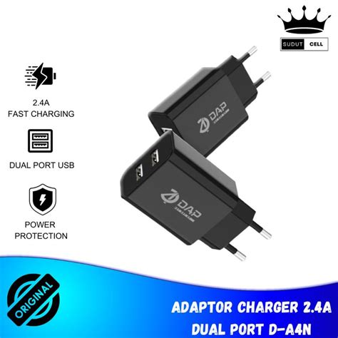 Jual DAP Adaptor Charger Fast Charging Dual Port Usb Charger 2 4 A