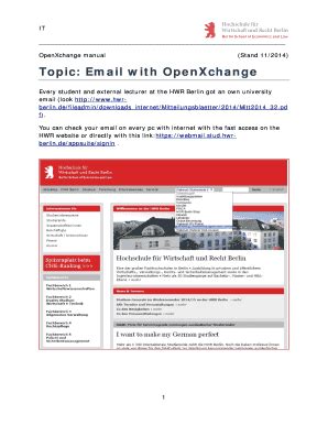 Fillable Online It Hwr Berlin Hwr Open Xchange Form Fax Email Print