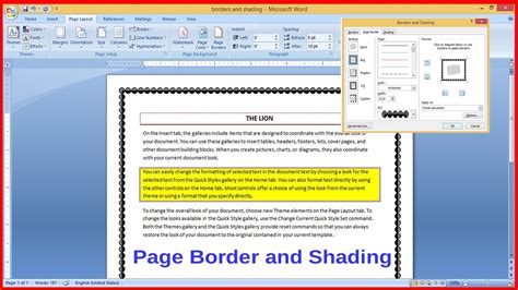 How To Apply Border And Shading In Ms Word Page Border And Shading