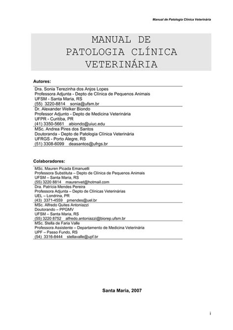 Manual de patologia clínica veterinária PDF