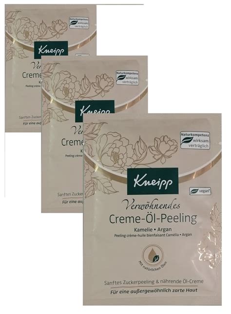 Kneipp 3er Zuckerpeeling hautzartes Creme Öl Peeling Kamelie Argan