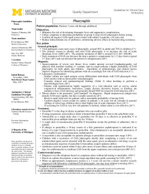 Fillable Online Med Umich Pharyngitis Guideline Fax Email Print PdfFiller